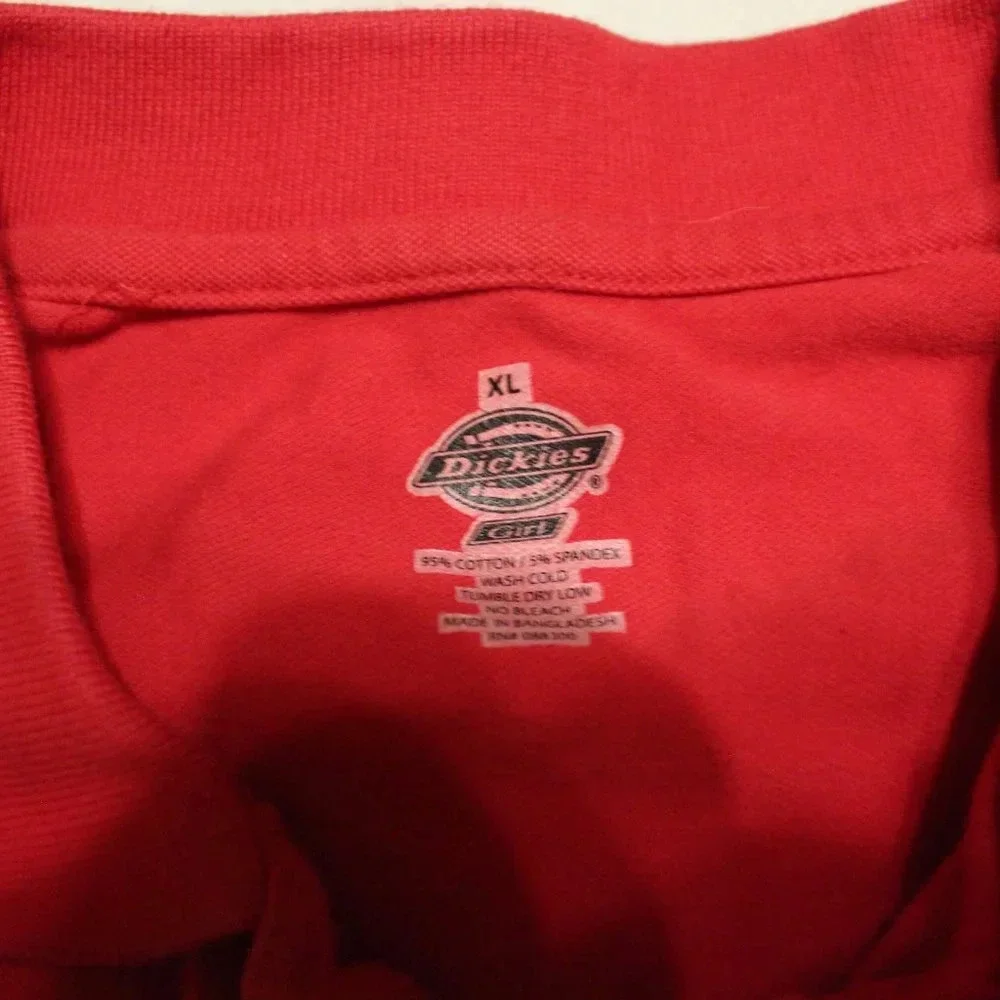 Dickies Girls Red Polo - Picture 2 of 3